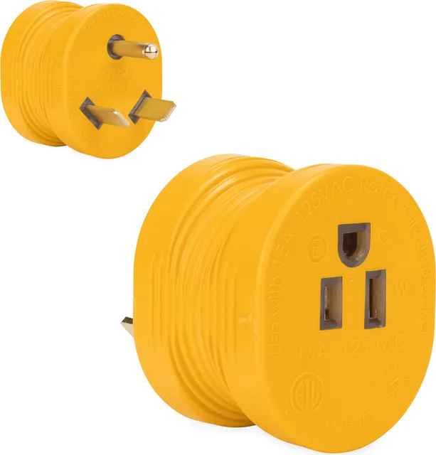 Camco 55233 PowerGrip 30A-male to 15A-female adapter — product view