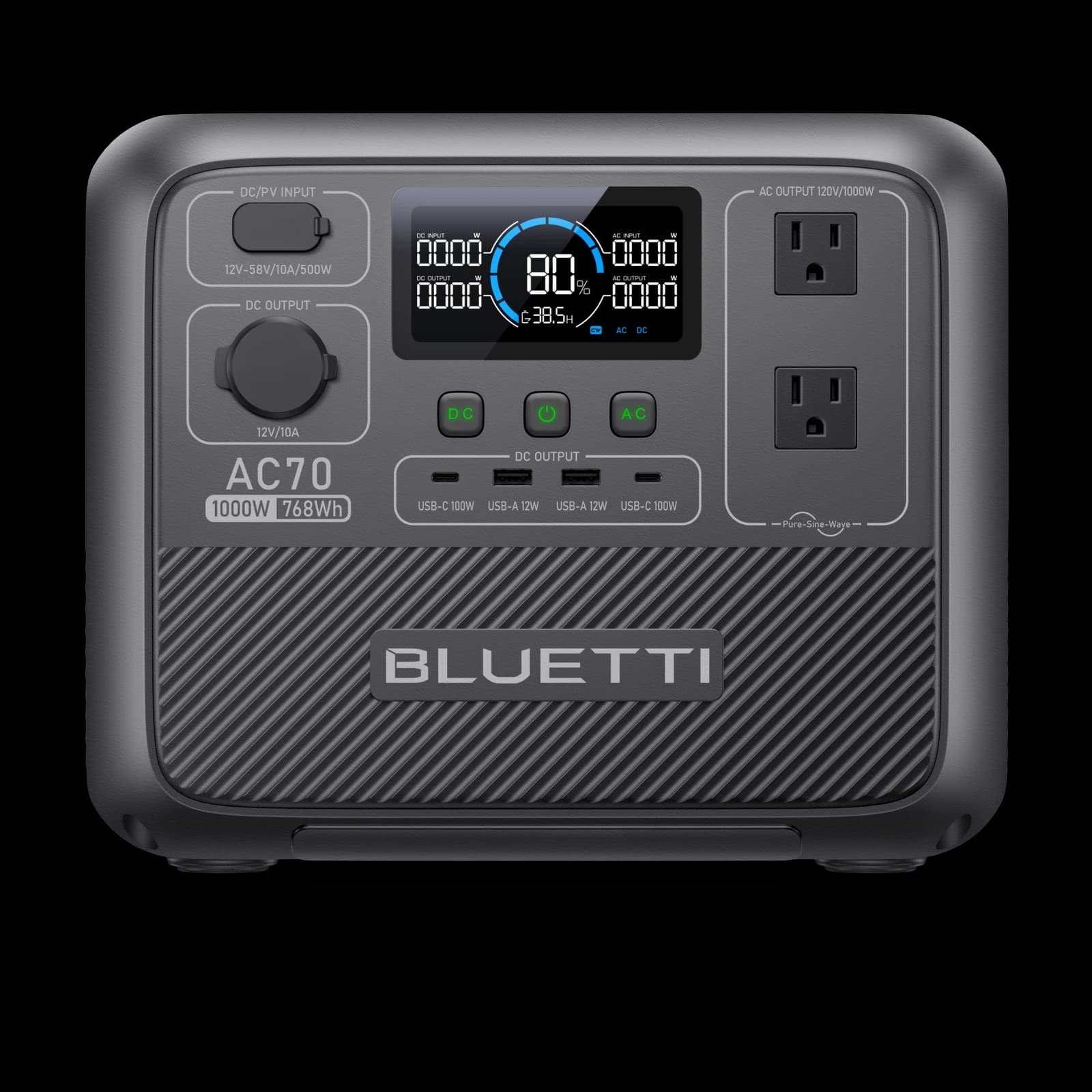 Bluetti AC70 — front view