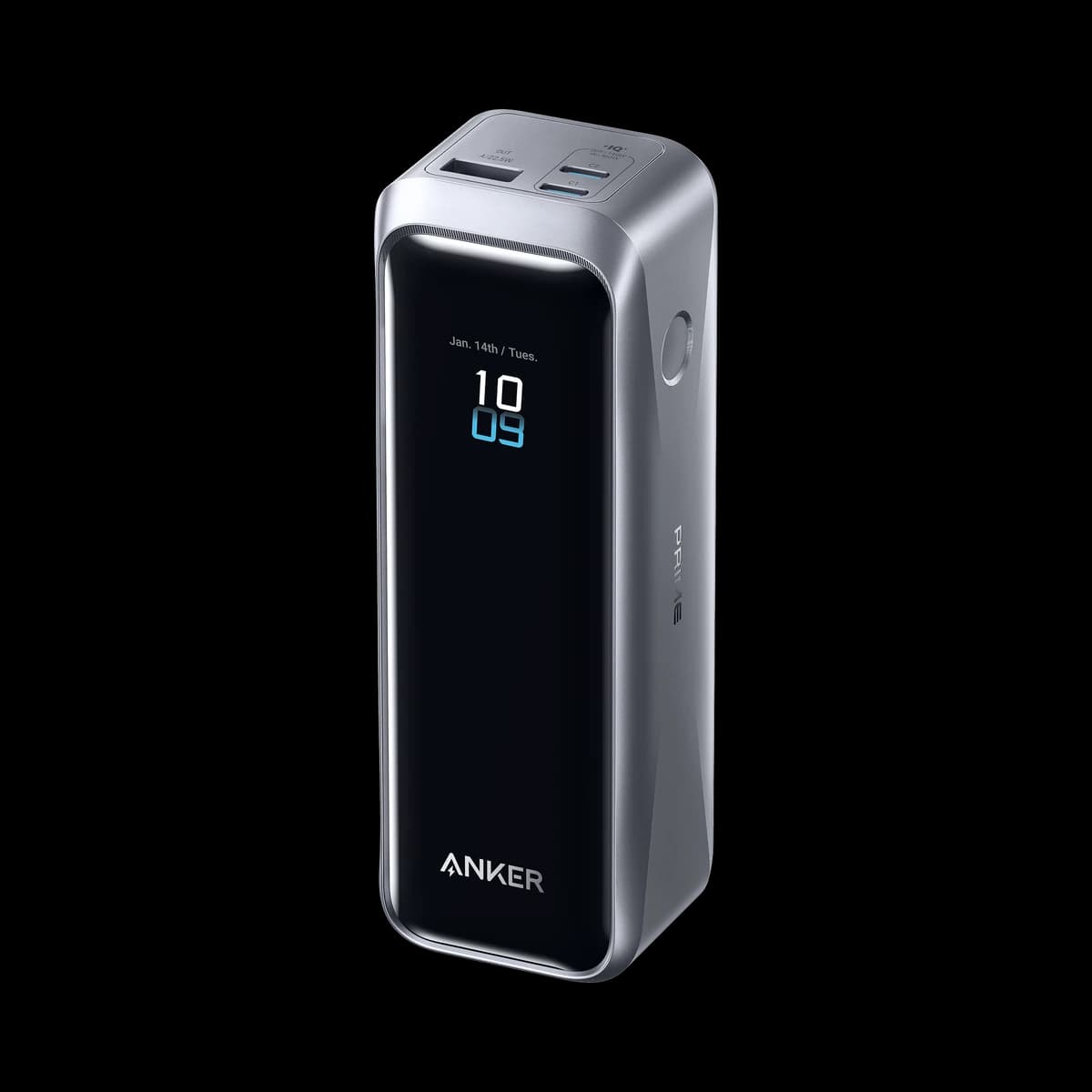 Anker Prime Power Bank A110B with USB-C and USB-A ports visible on top